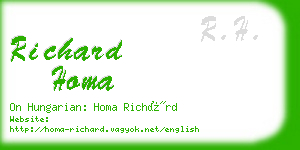 richard homa business card